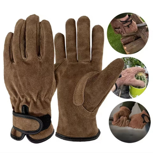 Leather Gardening Gloves – Anti-Thorn Protective Gloves for Garden & Yard Work