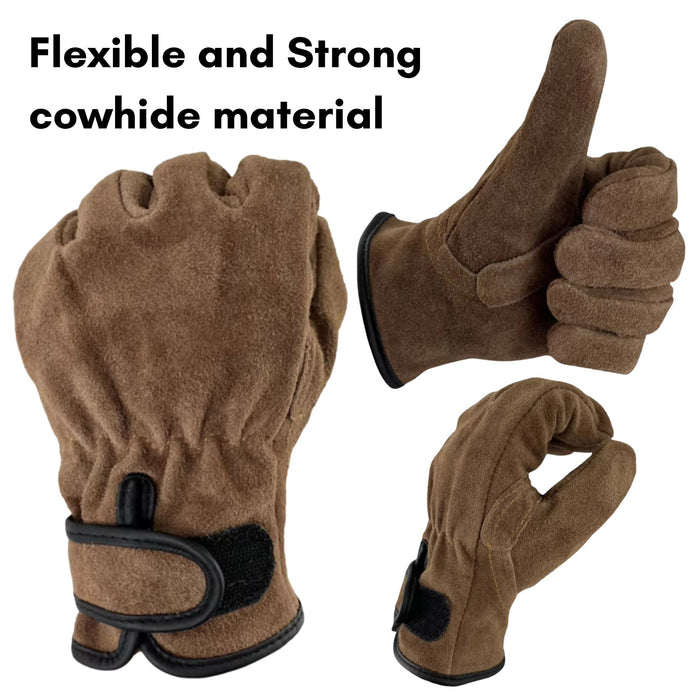 Leather Gardening Gloves – Anti-Thorn Protective Gloves for Garden & Yard Work