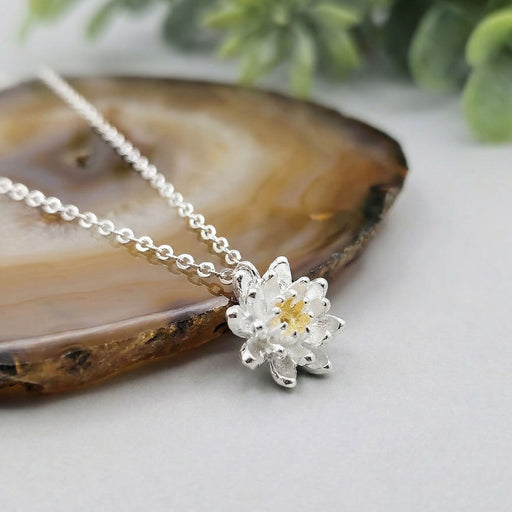 Lotus Flower Necklace - 925 Sterling Silver