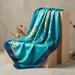 Luxury Blue Satin Wrap Scarf - Large