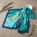 Luxury Blue Satin Wrap Scarf - Large