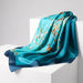 Luxury Blue Satin Wrap Scarf - Large