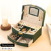 Luxury Two-Tier Jewellery Box with Mirror, Lining & Lock