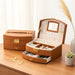 Luxury Two-Tier Jewellery Box with Mirror, Lining & Lock