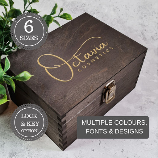 Luxury Wooden Company Logo Branded Client Gift Box - 6 Sizes Small to XLarge
