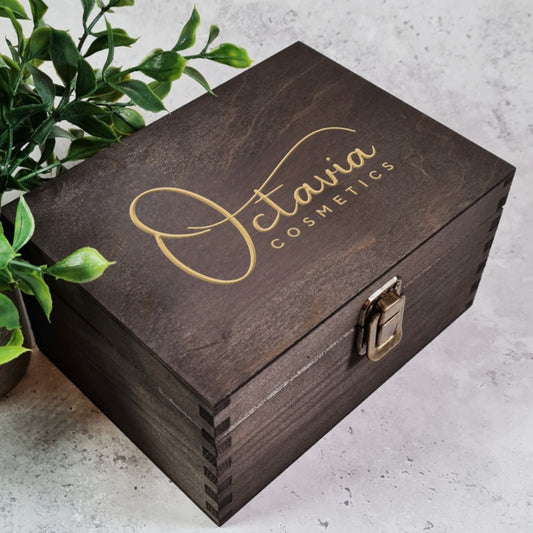 Luxury Wooden Company Logo Branded Client Gift Box - 6 Sizes Small to XLarge