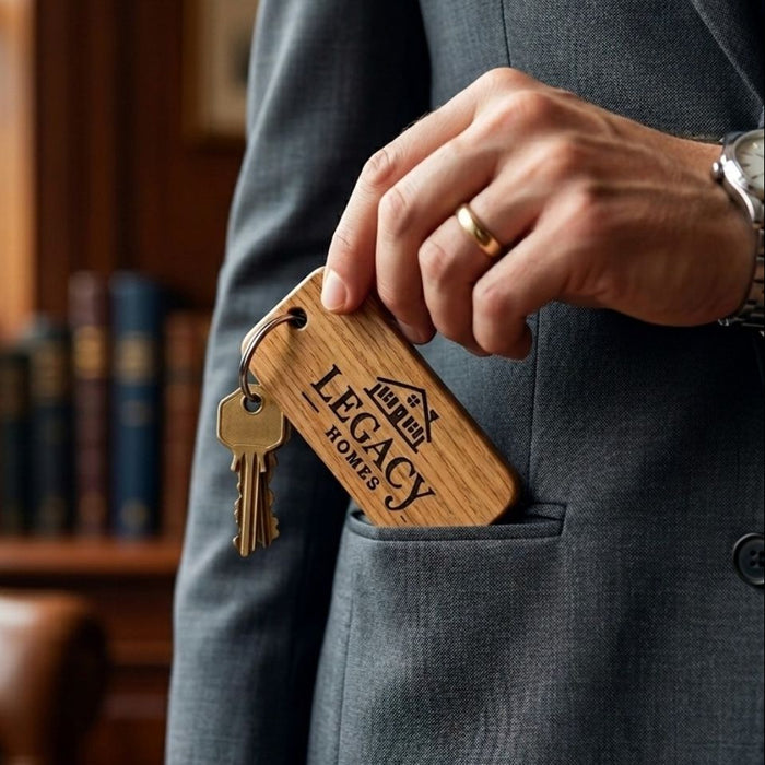 Luxury Wooden Keyrings for Property Managers & Estate Agencies