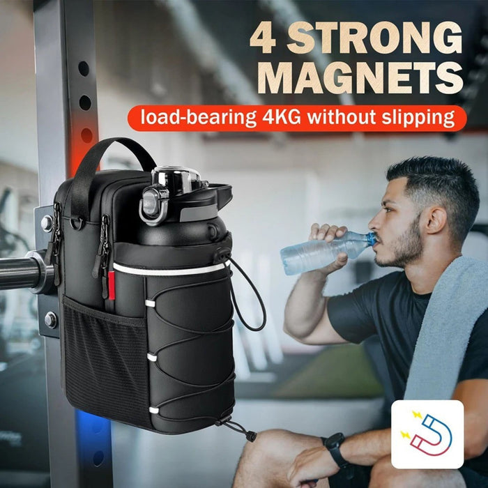 Magnetic Water Bottle Gym Bag - Secure Storage Fitness Essentials Organiser
