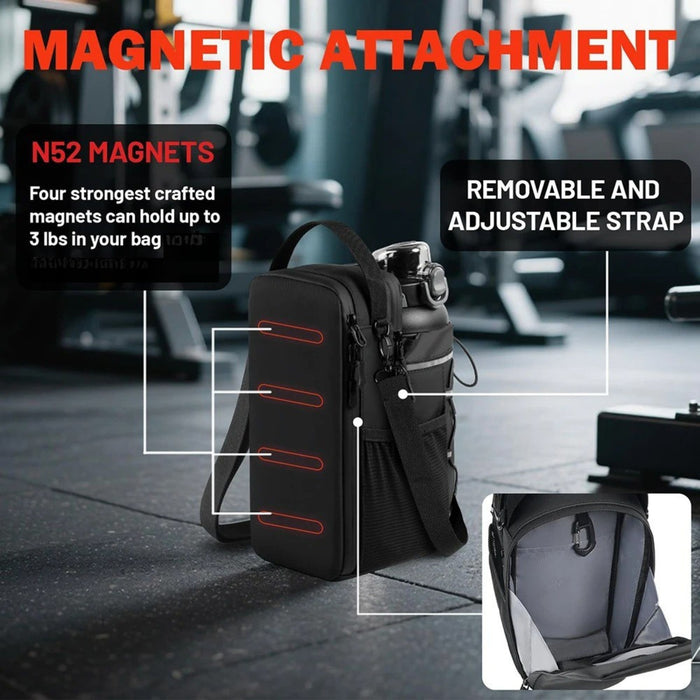 Magnetic Water Bottle Gym Bag - Secure Storage Fitness Essentials Organiser