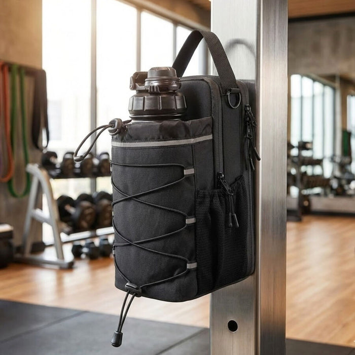 Magnetic Water Bottle Gym Bag - Secure Storage Fitness Essentials Organiser