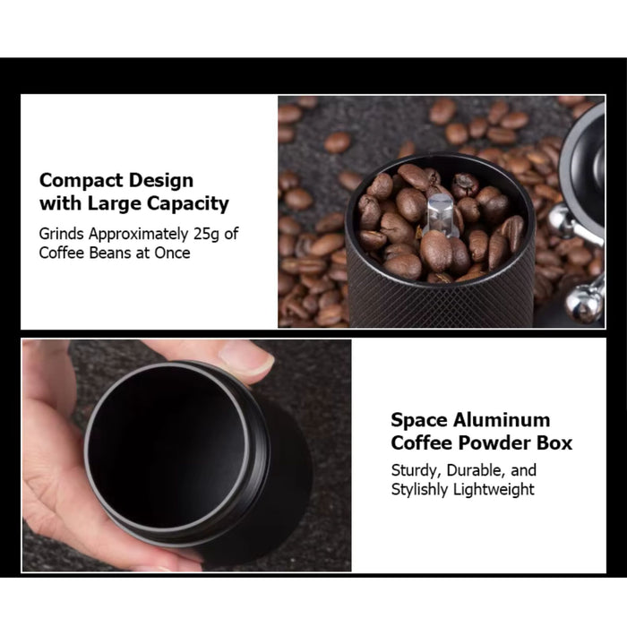 Manual Coffee Grinder – 7-Core Stainless Steel Burr Hand Grinder with Adjustable Grind Settings