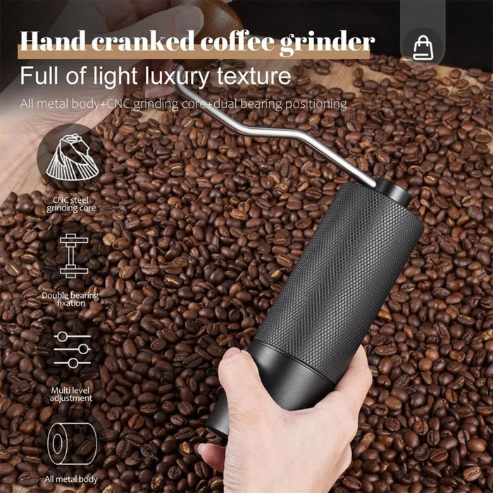Manual Coffee Grinder – 7-Core Stainless Steel Burr Hand Grinder with Adjustable Grind Settings