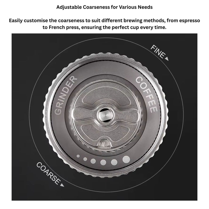 Manual Coffee Grinder – 7-Core Stainless Steel Burr Hand Grinder with Adjustable Grind Settings