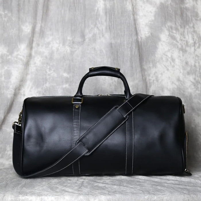 Men’s Genuine Leather Travel Bag | Retro Carry-On Weekend Duffle