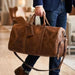 Men’s Genuine Leather Travel Bag | Retro Carry-On Weekend Duffle