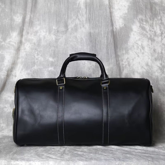 Men’s Genuine Leather Travel Bag | Retro Carry-On Weekend Duffle