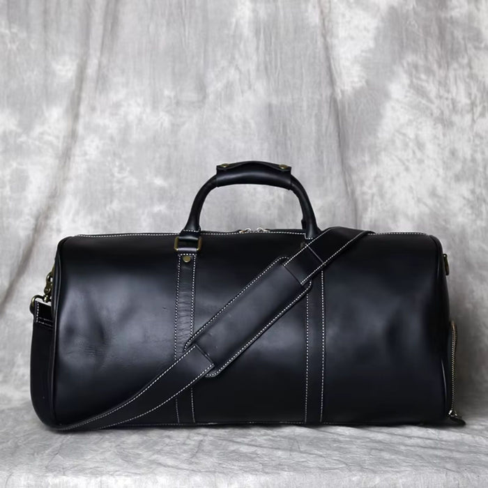 Men’s Genuine Leather Travel Bag | Retro Carry-On Weekend Duffle