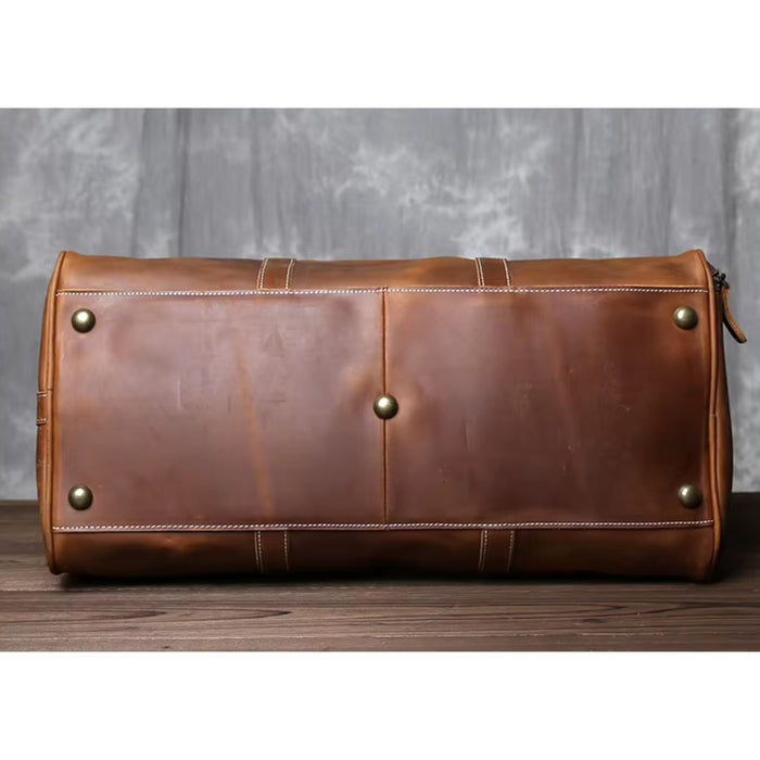 Men’s Genuine Leather Travel Bag | Retro Carry-On Weekend Duffle