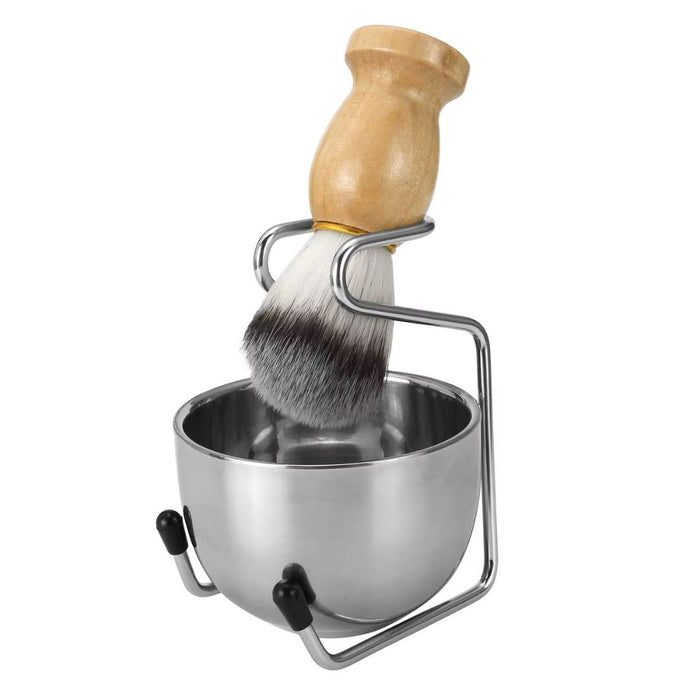 Men’s Shaving Brush and Bowl Set – 3-in-1 Traditional Wet Shaving Kit with Stand