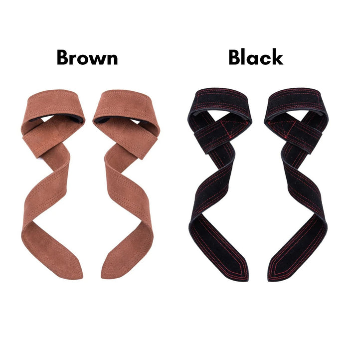 Microfibre Leather Weight Lifting Wrist Straps – Non-Slip Grip Training Straps