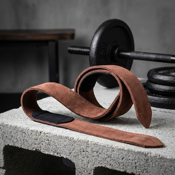 Microfibre Leather Weight Lifting Wrist Straps – Non-Slip Grip Training Straps