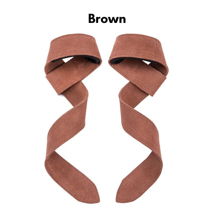 Microfibre Leather Weight Lifting Wrist Straps – Non-Slip Grip Training Straps