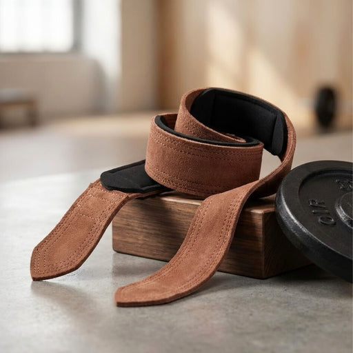 Microfibre Leather Weight Lifting Wrist Straps – Non-Slip Grip Training Straps