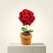 Mini Crochet Potted Everlasting Rose Flower