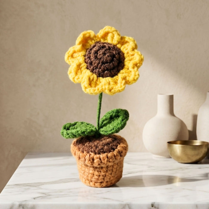 Mini Crochet Potted Everlasting Sunflower