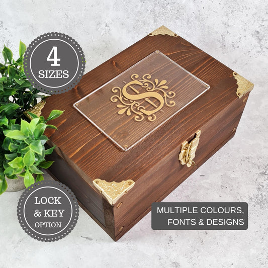 Monogram Personalised Keepsake Box - Custom 18th 21st Birthday Gift Box