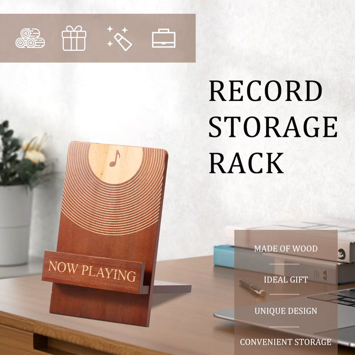 Now Playing Vinyl Record Stand – Wooden Vinyl Record Holder & Display Stand