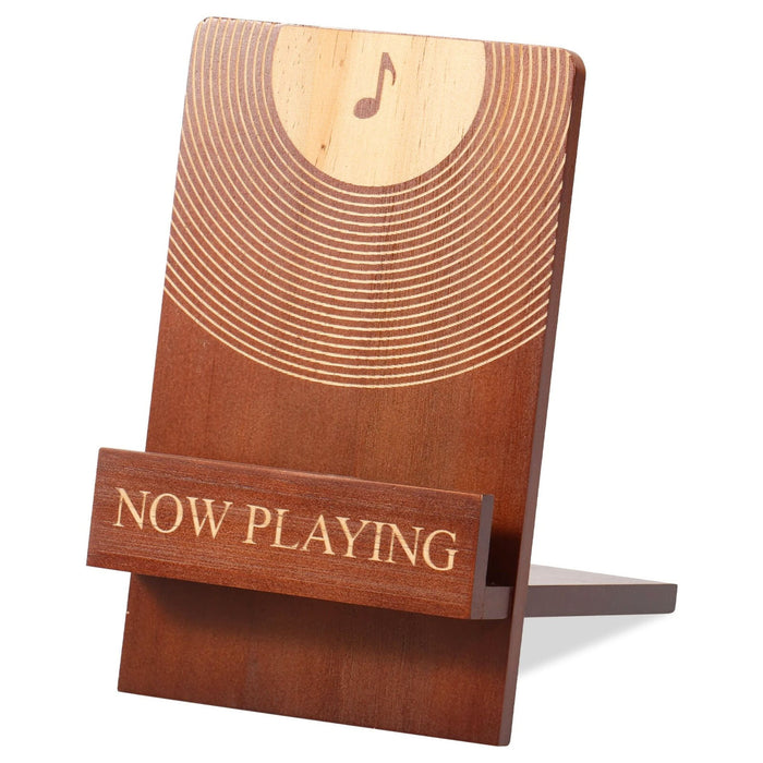 Now Playing Vinyl Record Stand – Wooden Vinyl Record Holder & Display Stand