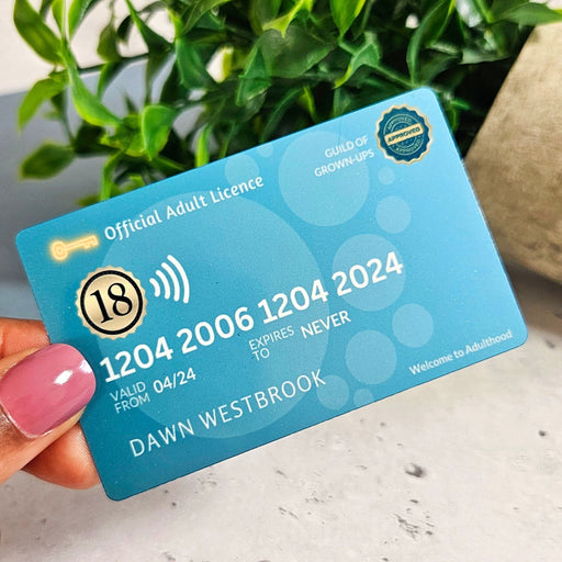 Personalised 18th Birthday Gift, Official Adult Licence Card, 18th Birthday Wallet Card, 18th Birthday Keepsake Gift, Funny Gift for 18 Year Old