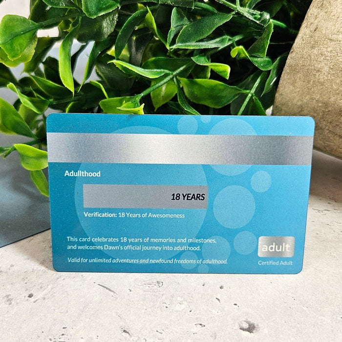 Personalised 18th Birthday Gift, Official Adult Licence Card, 18th Birthday Wallet Card, 18th Birthday Keepsake Gift, Funny Gift for 18 Year Old