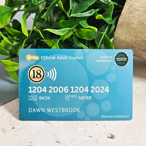 Personalised 18th Birthday Gift, Official Adult Licence Card, 18th Birthday Wallet Card, 18th Birthday Keepsake Gift, Funny Gift for 18 Year Old