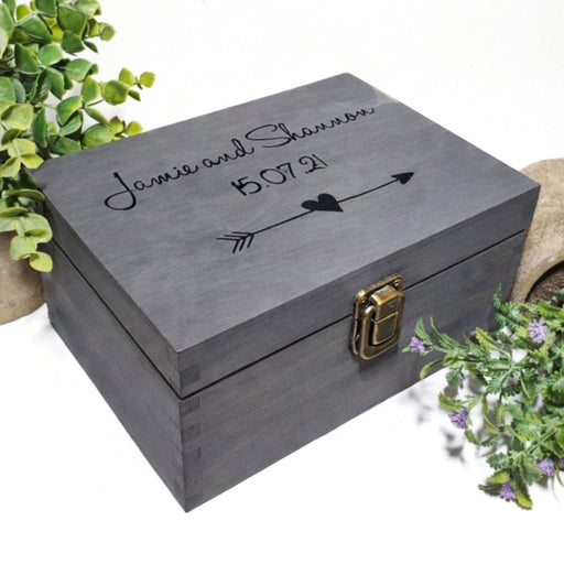 Personalised 1st Anniversary Couples Gift I Wedding Date Memory Box - 6 Sizes Small to XLarge