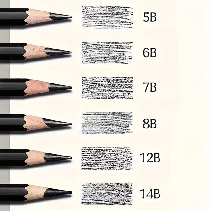 Personalised 39-Piece Professional Sketching Pencil Set with Roll-Up Case