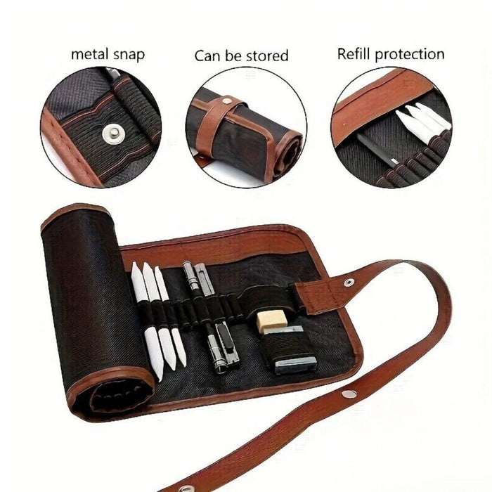 Personalised 39-Piece Professional Sketching Pencil Set with Roll-Up Case