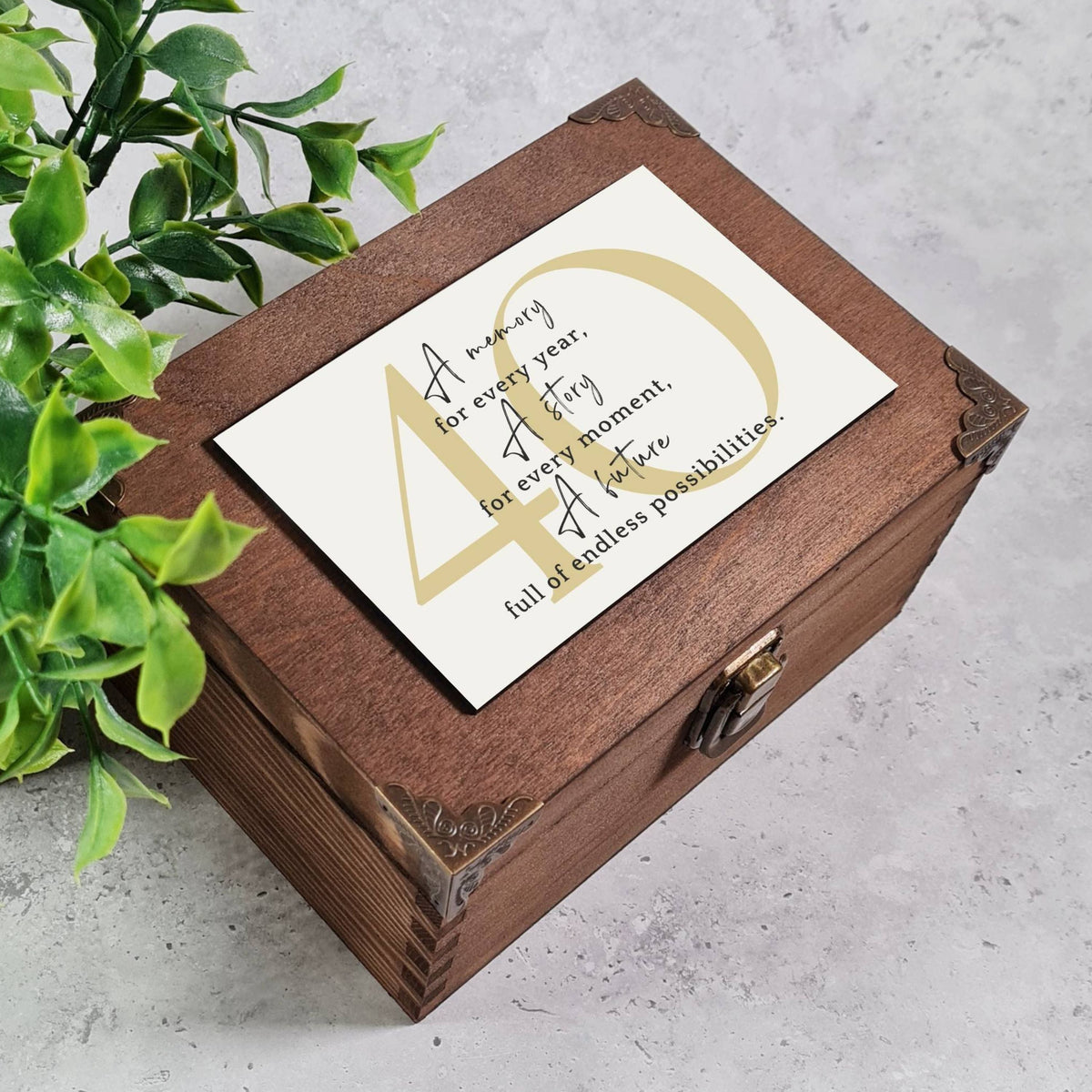 40th Birthday Keepsake Box | Personalised Gift for 40th Milestone ...