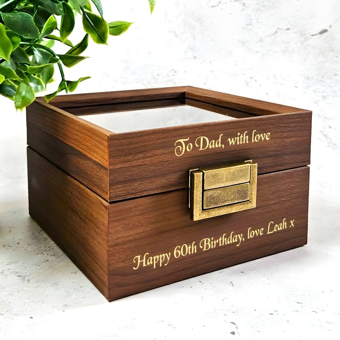 Personalised 60th Birthday Watch Box Gift for Him I Gift for Dad