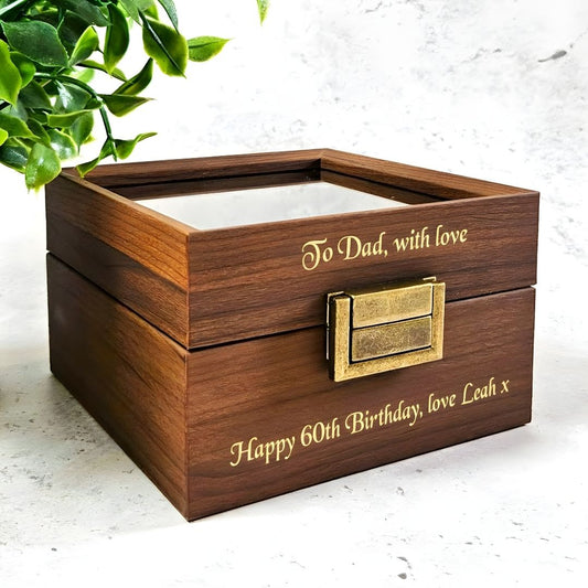 Personalised 60th Birthday Watch Box Gift for Him I Gift for Dad