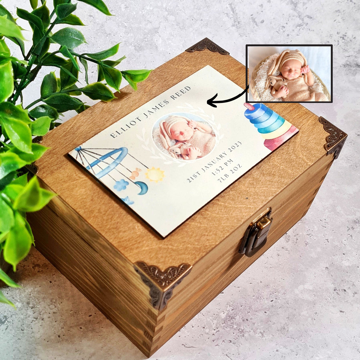 New Baby Gifts Personalised Newborn Keepsake Plaque Sign Birth Present Christeni - Foto 8