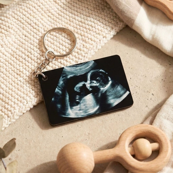 Personalised Baby Scan Photo Keyring