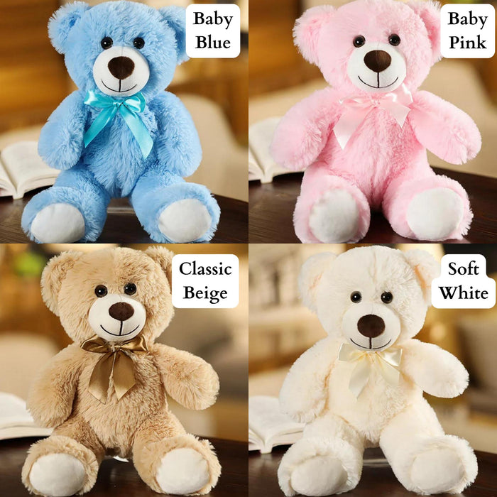 Personalised Baby Teddy Bear With Birth Details - Plush Toy Customised With Name, Birthdate & Weight