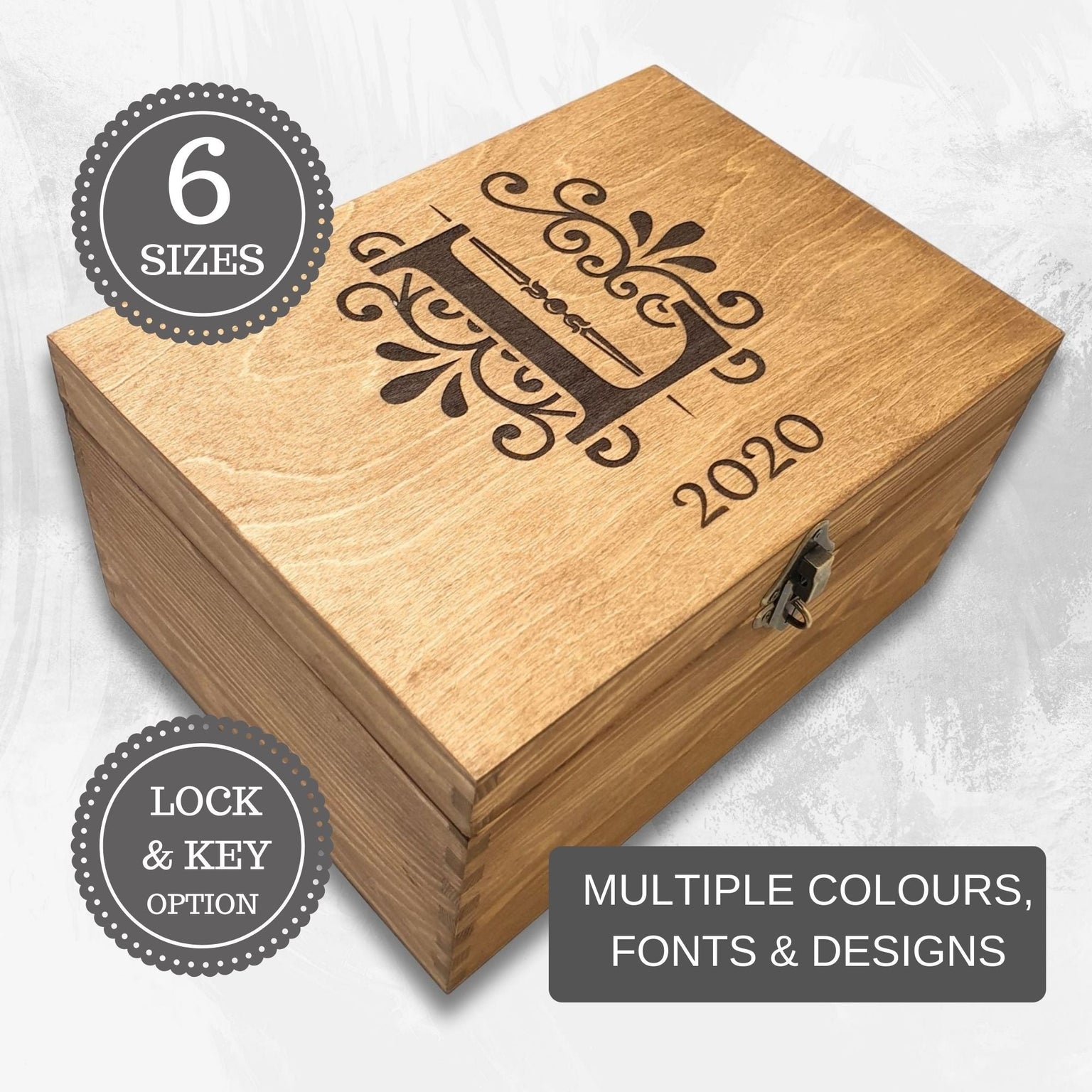 Keepsake & Memory Boxes I Personalised Wooden Boxes with Lids & Locks ...