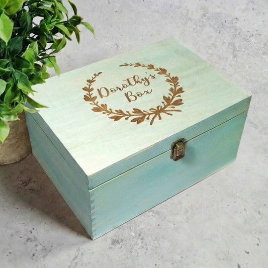 Personalised Birthday Gift for Sister I Custom Floral Keepsake Box I Engraved Wood Gift - 6 Sizes Small to XLarge