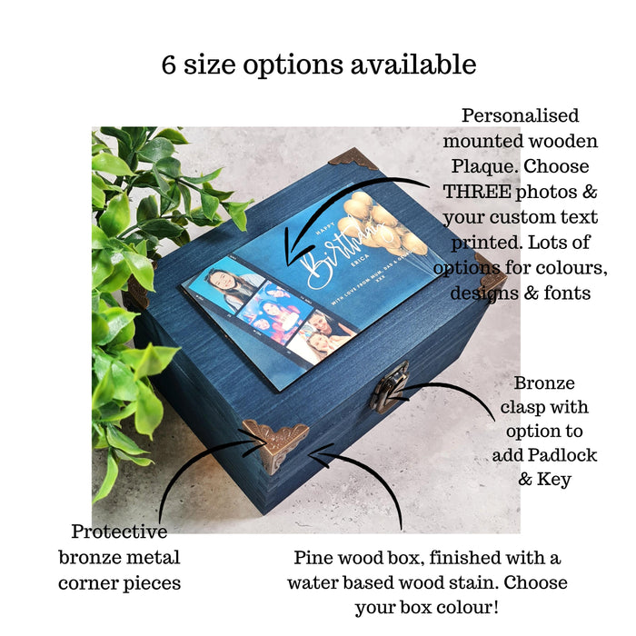 Personalised Birthday Memory Box I 21st 18th Birthday Gift I Custom Photo Keepsake Box