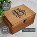 Engraved Monogram Floral Keepsake Box I Personalised Wedding Logo Box - 6 Sizes Small to XLarge