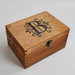 Engraved Monogram Floral Keepsake Box I Personalised Wedding Logo Box - 6 Sizes Small to XLarge