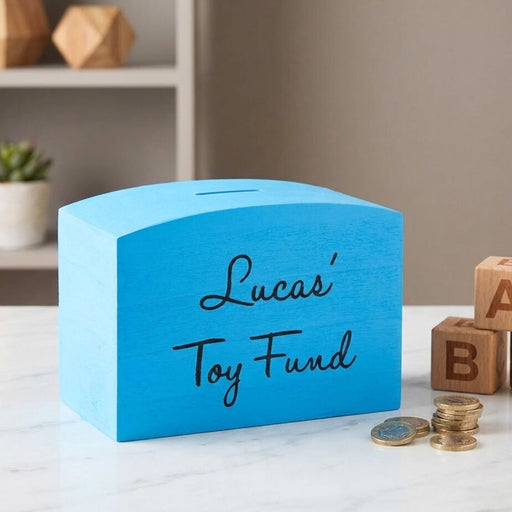 Personalised Colourful Wooden Children's Money Box